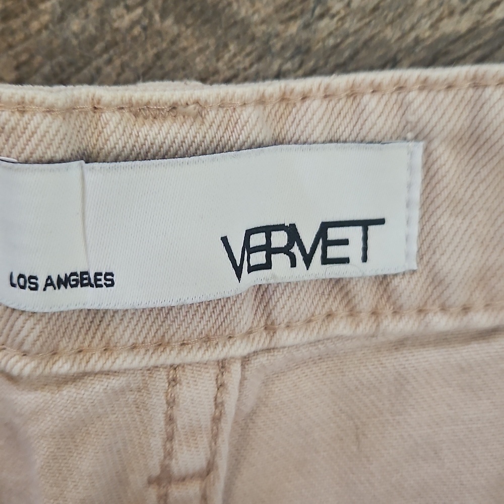 Womens Light Pink Distressed Knee-Rip Vervet Jeans Size 25 - Picture 2 of 4